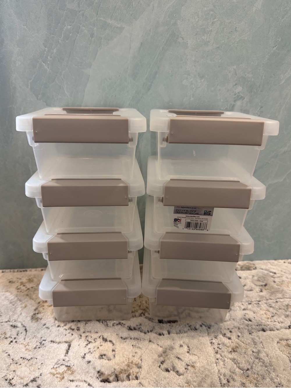 Sterilite 8-pack Clip Stackable Boxes, Mini Size